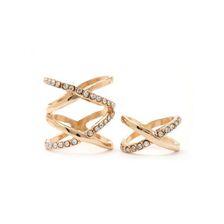 Bijuterii Femei Forever21 Rhinestone Crisscross Ring Set Cleargold