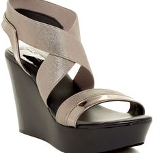 Charles by Charles David Feature Wedge Sandal PEWTER PATENT