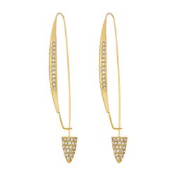 Cole Haan Pave Triangle Pin Earrings Gold/Crystal