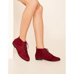 Incaltaminte Femei Forever21 Faux Suede Ankle Booties Wine