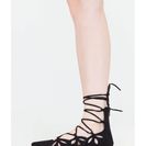 Incaltaminte Femei CheapChic Share The Love Lace-up Cut-out Flats Black