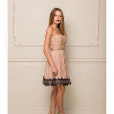 Rochie nude, cu bordura neagra, Nicole Enea