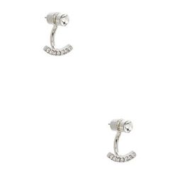 Bijuterii Femei GUESS Silver-Tone Pave Jacket Earrings silver