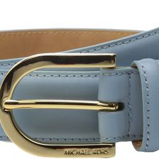 Michael Kors 32mm Feather Edge Dress Calf Belt with 7 Holes Vista Blue