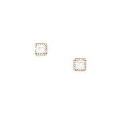 Bijuterii Femei Forever21 Faux Crystal Square Studs Goldclear