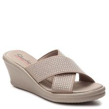 Incaltaminte Femei SKECHERS Cali Rumblers Metal Mama Wedge Sandal Taupe