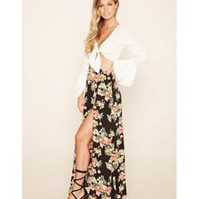 Incaltaminte Femei Forever21 M-Slit Floral Maxi Skirt Blackcoral