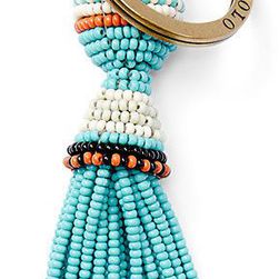 Ralph Lauren Beaded Tassel Key Fob Turquoise Multi