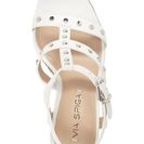 Incaltaminte Femei Via Spiga Indya Studded Wedge Sandal WHITE VACHETTA LEATHER