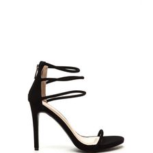 Incaltaminte Femei CheapChic Triple The Fun Faux Nubuck Heels Black