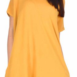 Rochie casual galbena cu maneca scurta 61326M