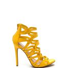 Incaltaminte Femei CheapChic Confidence Boost Faux Nubuck Caged Heels Yellow