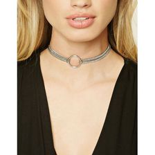 Bijuterii Femei Forever21 Circle Chain Layered Choker Silver