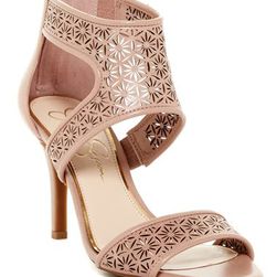 Incaltaminte Femei Jessica Simpson Mekos Laser-Cut Heel Sandal NUDE BLUSH