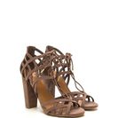 Incaltaminte Femei CheapChic Web Design Chunky Lace-up Heels Lttaupe