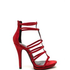 Incaltaminte Femei CheapChic Stack Up Caged Faux Suede Platforms Red