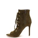 Incaltaminte Femei CheapChic Hole Heart Embellished Lace-up Booties Olive