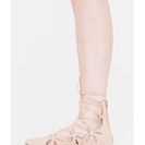 Incaltaminte Femei CheapChic Share The Love Lace-up Cut-out Flats Nude