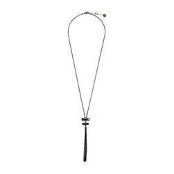 Bijuterii Femei French Connection Tube Tassel Necklace HematitePurple