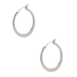 Bijuterii Femei GUESS Silver-Tone Flat Logo Hoop Earrings no color