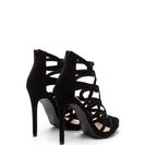 Incaltaminte Femei CheapChic Confidence Boost Faux Nubuck Caged Heels Black