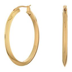 Bijuterii Femei LAUREN Ralph Lauren Luxe Links Large Oval Knife Edge Hoop Earrings Gold