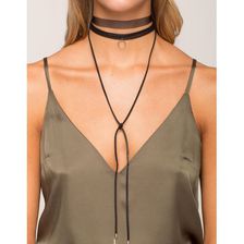 Bijuterii Femei CheapChic Mesh Choker And Circle Wrap 2pc Set Black