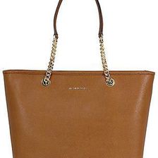Michael Kors Jet Set Top Zip Saffiano Leather Tote - Luggage N/A