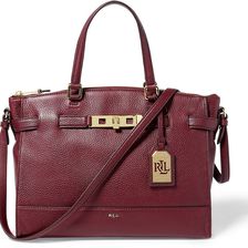 Ralph Lauren Darwin Tumbled Leather Satchel Claret