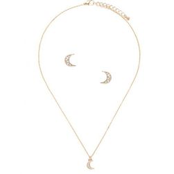 Bijuterii Femei Forever21 Moon Necklace and Earring Set Goldclear
