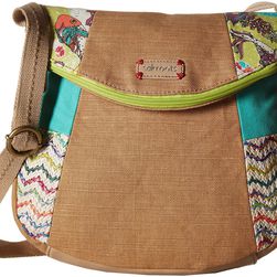 Sakroots Artist Circle Foldover Crossbody Citrus Xen Garden Patched