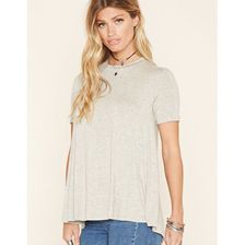 Incaltaminte Femei Forever21 Flared Longline Top Heather grey