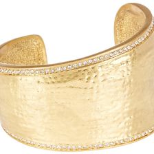 Vince Camuto Hammered Organic Shape Pave Cuff GOLD OX-CRYSTAL