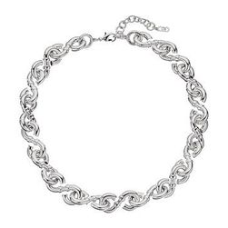 Bijuterii Femei Cole Haan Small Metal Logo Link Necklace Silver