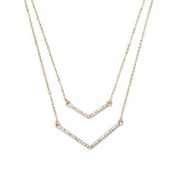 Bijuterii Femei Forever21 V-Shaped Pendant Necklace Goldclear