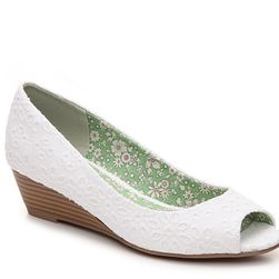 Incaltaminte Femei CL By Laundry Hartley Floral Wedge Pump White