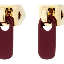 Marc by Marc Jacobs Lost and Found Colored Zipper Pull Stud Earrings Garnet