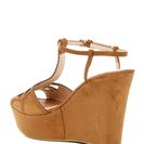 Incaltaminte Femei Elegant Footwear Prince T-Strap Platform Wedge Sandal CAMEL