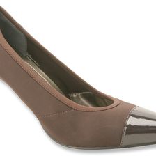 Ros Hommerson Keisha Dark Brown Stretch Fabric/Brown Patent