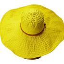 Accesorii Femei San Diego Hat Company RBXL291 6 Inch Brim Gold Shimmer Ribbon Hat with Wired Sun Brim Yellow