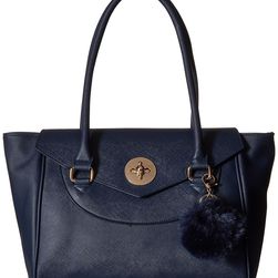 Rampage Front Lock Saffiano Satchel Navy