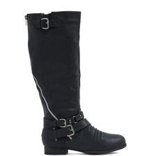 Incaltaminte Femei CheapChic Hop On Faux Leather Moto Boots Black