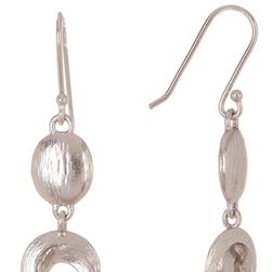 Cole Haan Rhodium Plated Textured Drop Earrings IRHOD