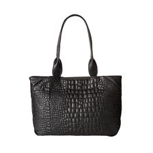 French Connection Monica Tote Black Quilted Lamb PU