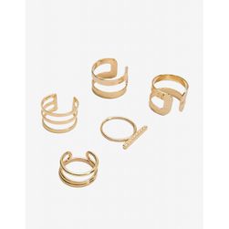 Bijuterii Femei CheapChic Kora Caged Ring Set Met Gold