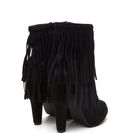 Incaltaminte Femei CheapChic Focus On Fringe Faux Suede Booties Black