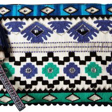 Steven Arya Embroidered Clutch Blue
