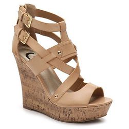 Incaltaminte Femei G by GUESS Doriann Wedge Sandal Beige