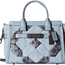 COACH Exotic Patchwork Coach Swagger 27 DK/Cornflower