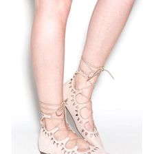 Incaltaminte Femei CheapChic Finders Keepers Pointy Lace-up Flats Nude